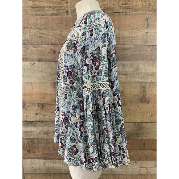 SUNDANCE CATALOG Jessamyn Lace Peasant Boho Rayon Blouse Size Large - Picture 6 of 11